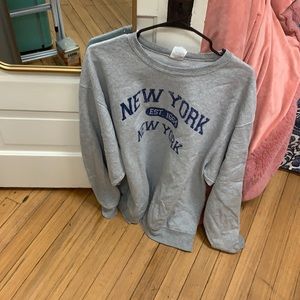 Gray sweatshirt NEW YORK cotton XL